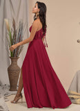 Daphne Floor Length Sleeveless Natural Waist One Shoulder A-Line/Princess Bridesmaid Dresses