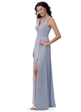 Kelsie A-Line/Princess V-Neck Sleeveless Natural Waist Knee Length Bridesmaid Dresses