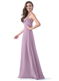 Yadira V-Neck Natural Waist Sleeveless Floor Length A-Line/Princess Bridesmaid Dresses
