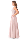 Rayne Natural Waist Sleeveless Straps A-Line/Princess Floor Length Bridesmaid Dresses