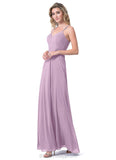 Haylee Floor Length Spaghetti Staps Natural Waist Sleeveless A-Line/Princess Bridesmaid Dresses