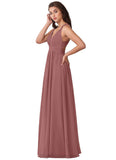 Yesenia Straps Sleeveless Floor Length Natural Waist Trumpet/Mermaid Bridesmaid Dresses
