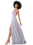 Whitney Floor Length A-Line/Princess Sleeveless Natural Waist V-Neck Bridesmaid Dresses