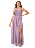 Macy A-Line/Princess Floor Length Sleeveless Scoop Natural Waist Bridesmaid Dresses