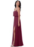 Bria Floor Length Short Sleeves V-Neck A-Line/Princess Velvet Natural Waist Bridesmaid Dresses