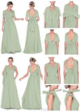 Neveah Floor Length Natural Waist A-Line/Princess Sleeveless V-Neck Bridesmaid Dresses