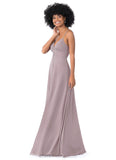 Lana Trumpet/Mermaid Floor Length Satin Sleeveless Natural Waist Spaghetti Staps Bridesmaid Dresses