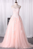 2024 Quinceanera Dresses Ball Gown Sweetheart With Applique Tulle Sweep/Brush Train