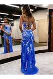Brenda Prom Dresses Mermaid Sweep/Brush Train Tulle With Applique V Neck