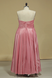 2024 Plus Size Bridesmaid Dress A Line Sweetheart With Ruffles