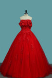 2024 Ball Gown Tulle Boat Neck With Applique And Beading Quinceanera Dresses