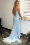 Mermaid Strapless Split Prom/Formal Dress With Appliques