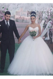 2024 Sweetheart Wedding Dresses Ball Gown Tulle With Beading Court Train
