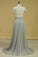 2024 V Neck Prom Dresses A Line Chiffon With Slit & Applique