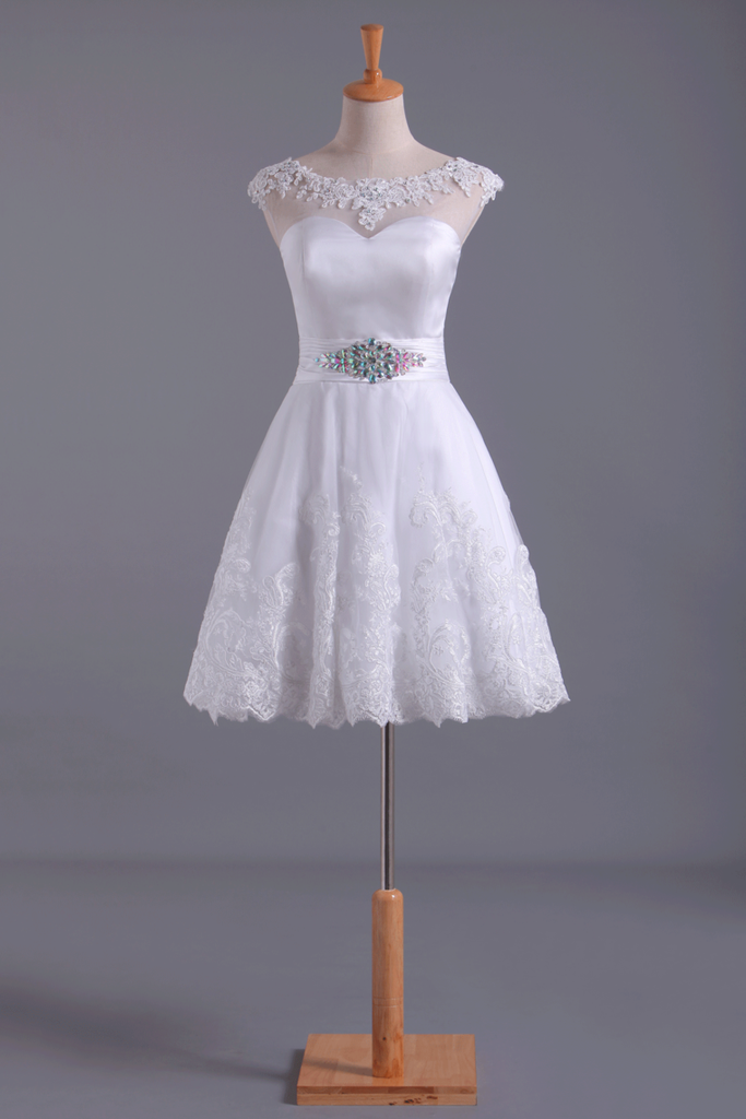 2024 White Unique Homecoming Dress A Line Short/Mini Tulle With Applique