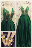 2024 Prom Dresses Spaghetti Straps Satin With Beads A Line