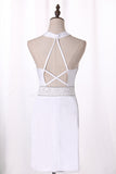 2024 New Arrival Cocktail Dresses Halter Open Back Spandex With Beading