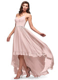 Alisson V-Neck A-Line/Princess Short Sleeves Floor Length Natural Waist Bridesmaid Dresses