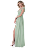 Madilyn Floor Length One Shoulder Natural Waist Sleeveless A-Line/Princess Bridesmaid Dresses