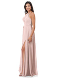 Persis Natural Waist V-Neck Sleeveless A-Line/Princess Floor Length Bridesmaid Dresses