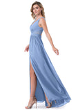 Maia Sleeveless Natural Waist A-Line/Princess Spaghetti Staps Floor Length Bridesmaid Dresses