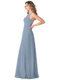 Jode A-Line/Princess Sleeveless Natural Waist Spaghetti Staps Floor Length Bridesmaid Dresses