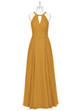 Paisley Spaghetti Staps Sleeveless Natural Waist Floor Length A-Line/Princess Bridesmaid Dresses