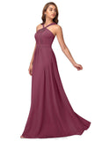 Miriam Spaghetti Staps Natural Waist Satin Sleeveless Floor Length Trumpet/Mermaid Bridesmaid Dresses