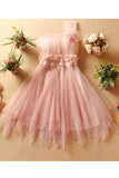 2024 One Shoulder Homecoming Dresses A Line Tulle With Handmade Flower