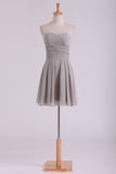 2024 Pure Sweetheart A Line Chiffon Short/Mini Homecoming Dress With Ruffles Lace Up