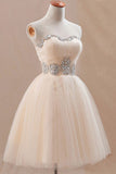2024 Homecoming Dresses A Line Sweetheart Tulle With Beading Short/Mini