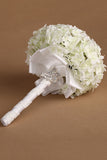 Wedding Bride Holding Flower Pearl Fabric Flower Bouquet (26*19cm)