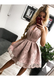 Lace Homecoming Dress A Line Short Scoop
