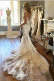 2024 Mermaid Wedding Dresses Spaghetti Straps With Applique And Beads Tulle