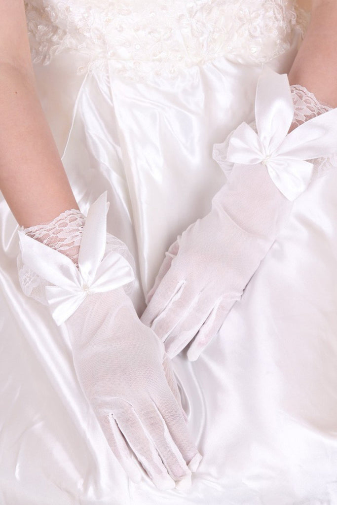 2024 Beautidul Tulle Wrist Lengh Bridal Gloves #ST0103