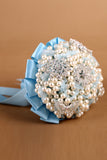 Wedding Flowers Round Roses Pearl And Rhinestone Bouquets Simulation Flowers (23*20cm)