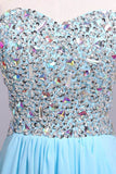 2024 Prom Dresses A-Line Sweetheart Chiffon Floor Length With Beading/Sequins