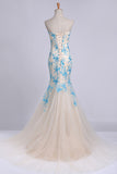 2024 Elegant&Perfect Tulle & Lace Prom Dress Corset Mermaid