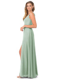 Blanche Floor Length Natural Waist A-Line/Princess Sleeveless V-Neck Bridesmaid Dresses