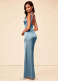 Haylee Spaghetti Staps Natural Waist Sleeveless Floor Length A-Line/Princess Bridesmaid Dresses