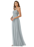 Alissa Natural Waist A-Line/Princess Spaghetti Staps Floor Length Sleeveless Bridesmaid Dresses