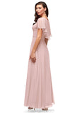 Piper Sleeveless Natural Waist Off The Shoulder A-Line/Princess Floor Length Bridesmaid Dresses