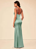 Amiya A-Line/Princess Sleeveless Natural Waist Floor Length V-Neck Bridesmaid Dresses