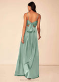 Sarai Sleeveless Floor Length A-Line/Princess Natural Waist V-Neck Bridesmaid Dresses