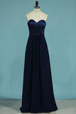 2024 New Arrival Bridesmaid Dresses Sweetheart Chiffon With Satin Bodice A Line