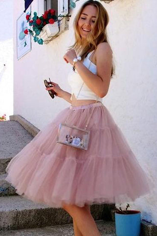 Simple Two Piece Sleeveless A Line Homecoming Dresses