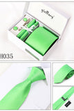 Bud Green Tie Set Cuff Links 4 Pieces Many Colors #H035