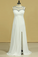2024 Plus Size Scoop A Line Prom Dresses Chiffon With Beads And Ruffles Floor Length