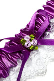 Amazing Lace With Ribbons Flower Wedding Garters