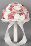 5 Colors Rhinestone Round Roses Bouquets Wedding Flowers (27*20cm)